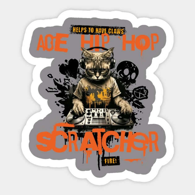 Ace Hip Hop Scratcher Sticker by BestWildArt